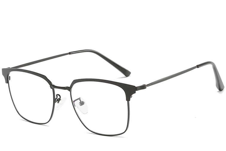 Semi-rimless Grey Metal Glasses #BS0406-0037