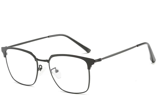 Semi-rimless Grey Metal Glasses #BS0406-0037