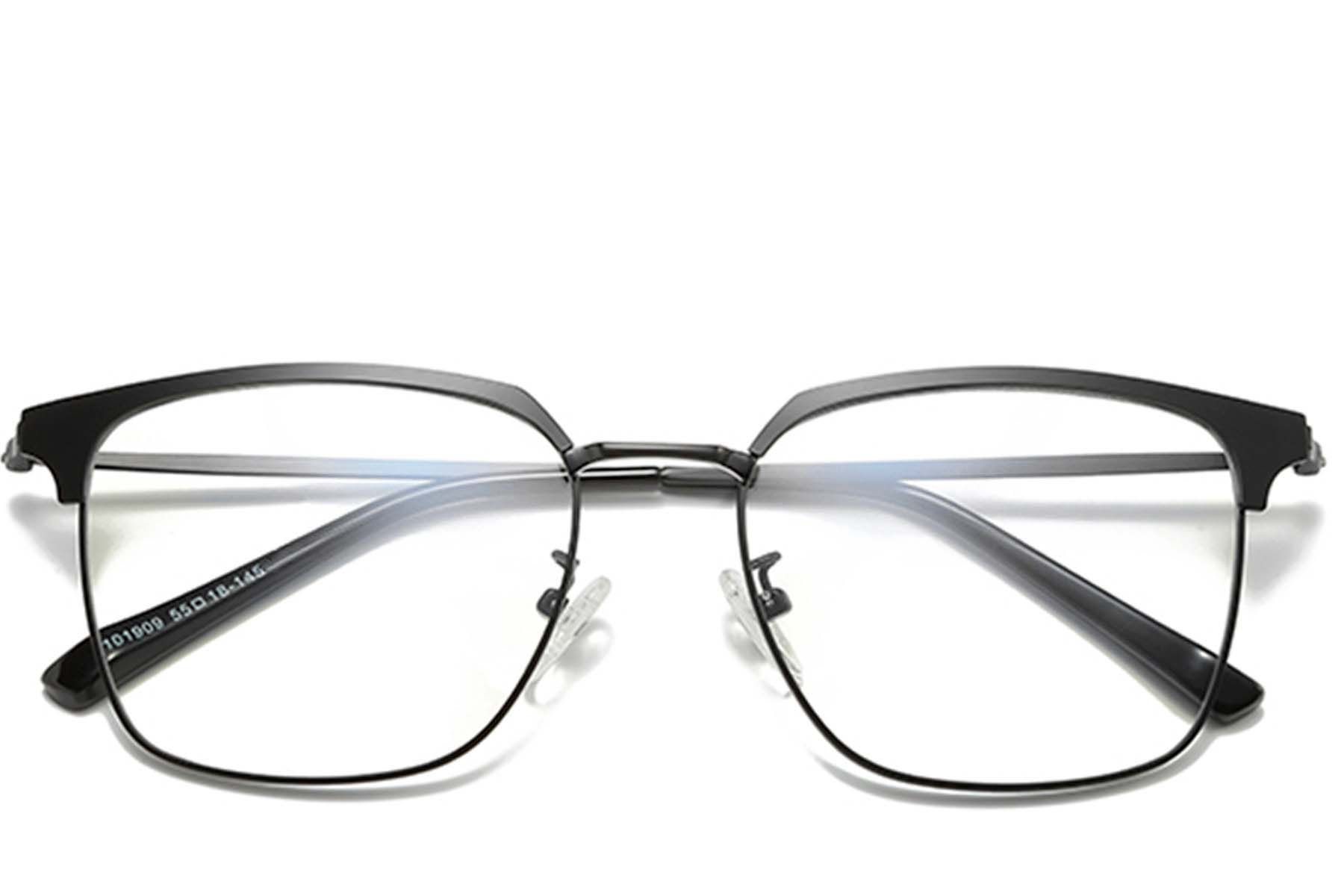 Semi-rimless Grey Metal Glasses #BS0406-0037