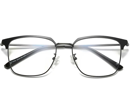 Semi-rimless Grey Metal Glasses #BS0406-0037