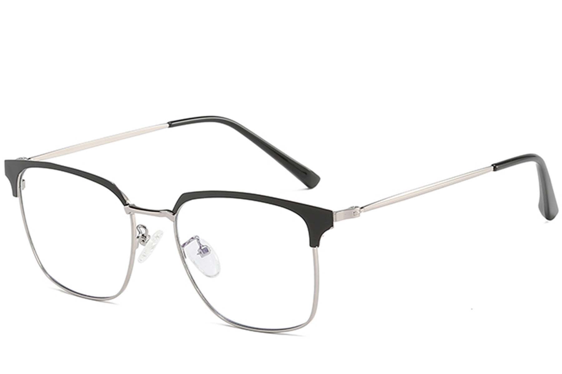 Semi-rimless Silver Metal Glasses #BS0406-0038