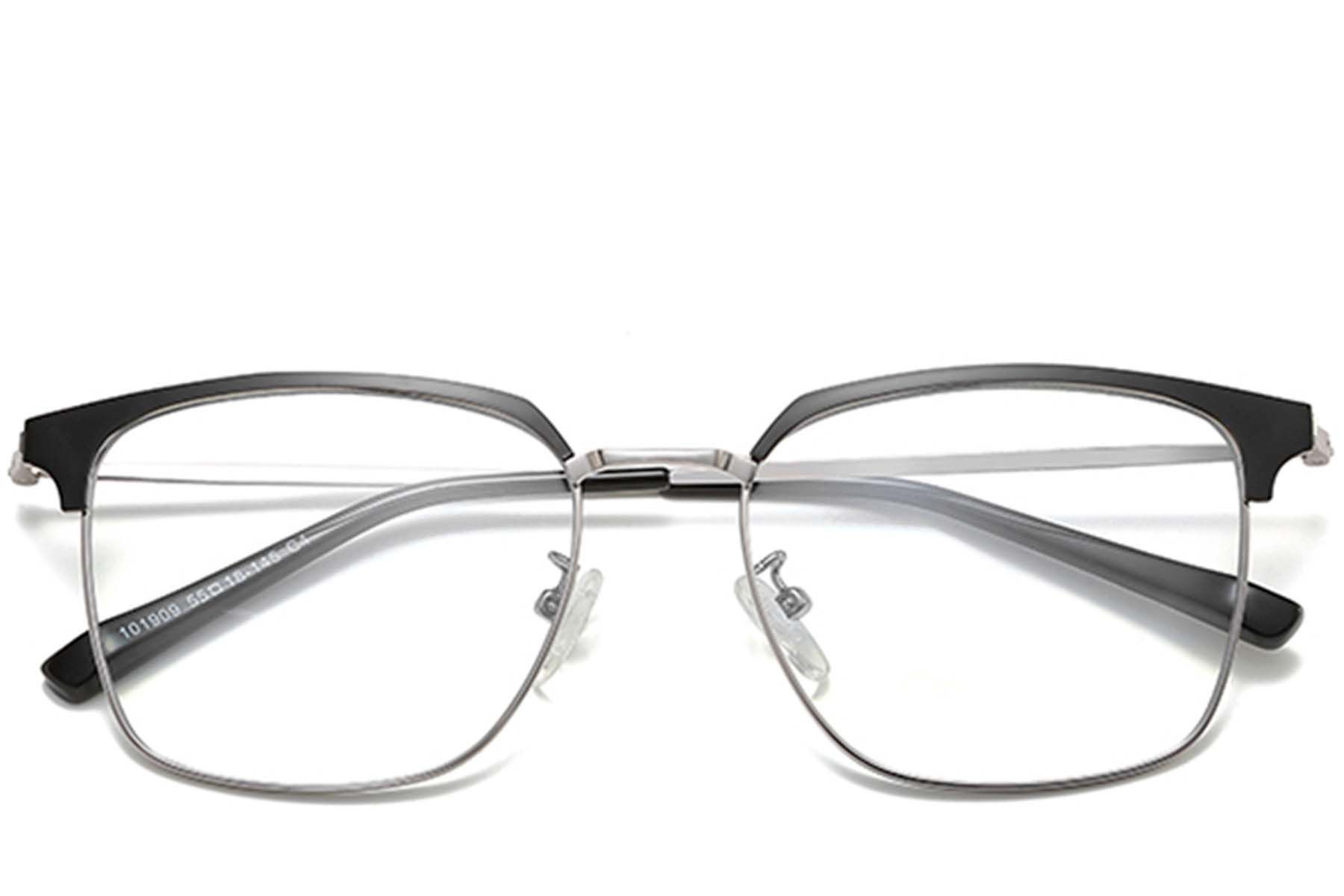 Semi-rimless Silver Metal Glasses #BS0406-0038