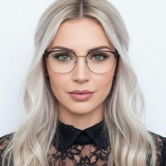 Gafas de metal plateado semi al aire #BS0406-0038