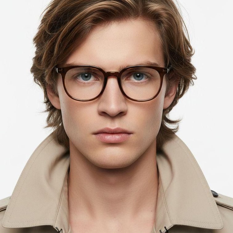 Ovale braune TR90-Brille #BS0406-0043
