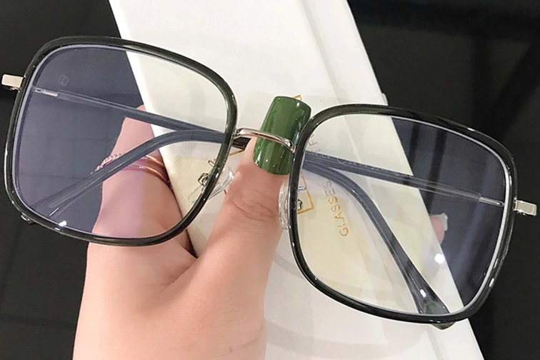 Lunettes rectangulaires vertes TR90 #BS0406-0045