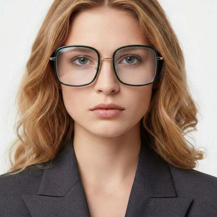 Lunettes rectangulaires vertes TR90 #BS0406-0045