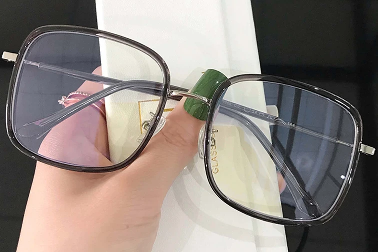 Rechteckige graue TR90-Brille #BS0406-0047
