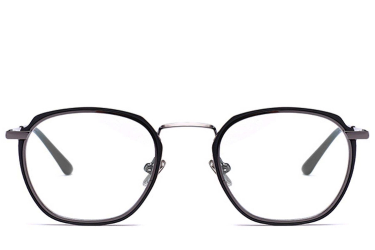 Gafas rectangulares de metal negro #BS0406-0048