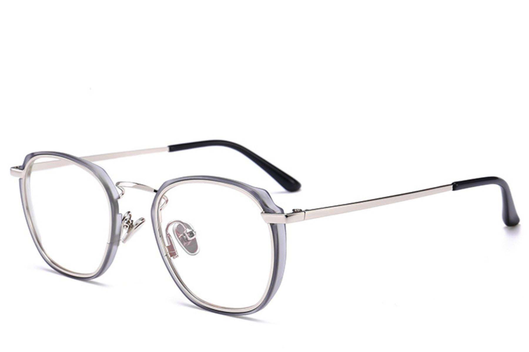 Rechteckige graue Metallbrille #BS0406-0049