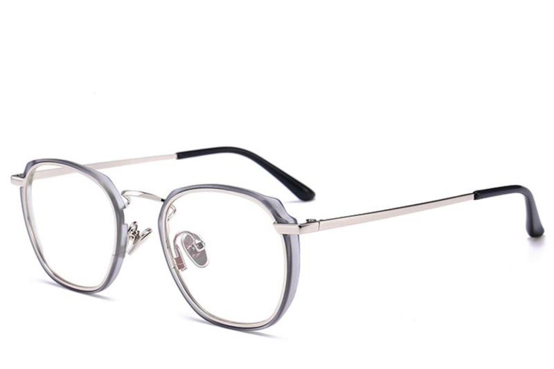 Rectangular Grey Metal Glasses #BS0406-0049
