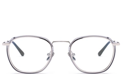 Rectangular Grey Metal Glasses #BS0406-0049