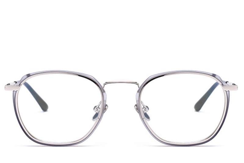 Rectangular Grey Metal Glasses #BS0406-0049