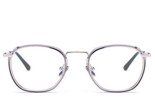 Verres rectangulaires en métal gris #BS0406-0049