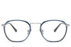 Rectangular Blue Metal Glasses #BS0406-0052