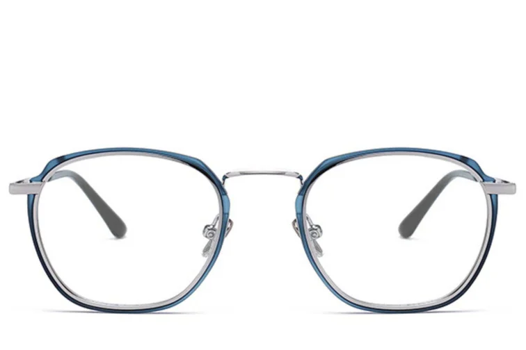 Gafas rectangulares de metal azul #BS0406-0052
