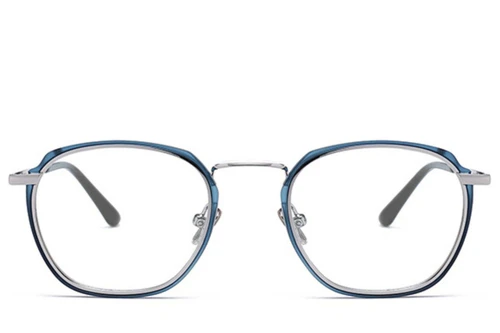 Gafas rectangulares de metal azul #BS0406-0052
