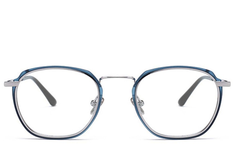 Gafas rectangulares de metal azul #BS0406-0052
