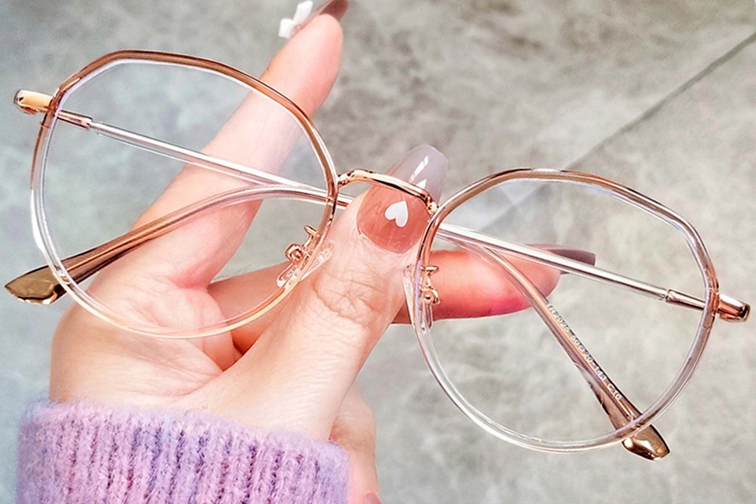Geometric Brown Metal Glasses #BS0406-0056