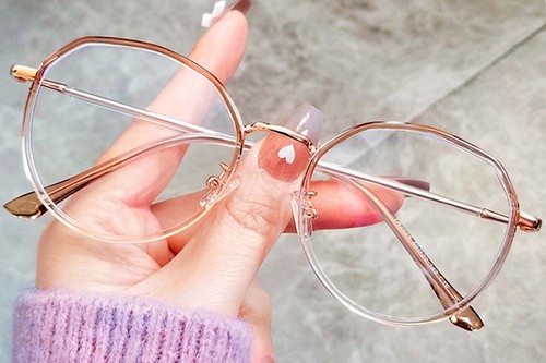Geometric Brown Metal Glasses #BS0406-0056