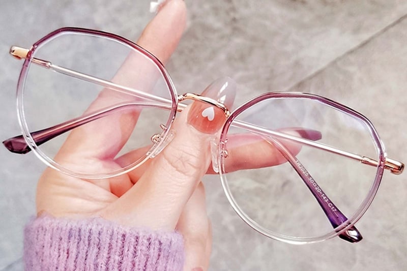 Geometric Purple Metal Glasses #BS0406-0057