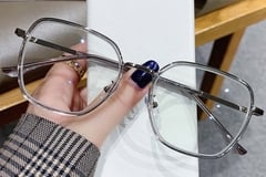 Rectangular Grey Metal Glasses #BS0406-0063