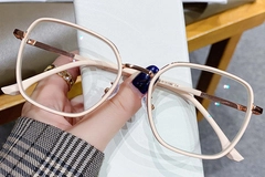Rectangular Cream Metal Glasses #BS0406-0064