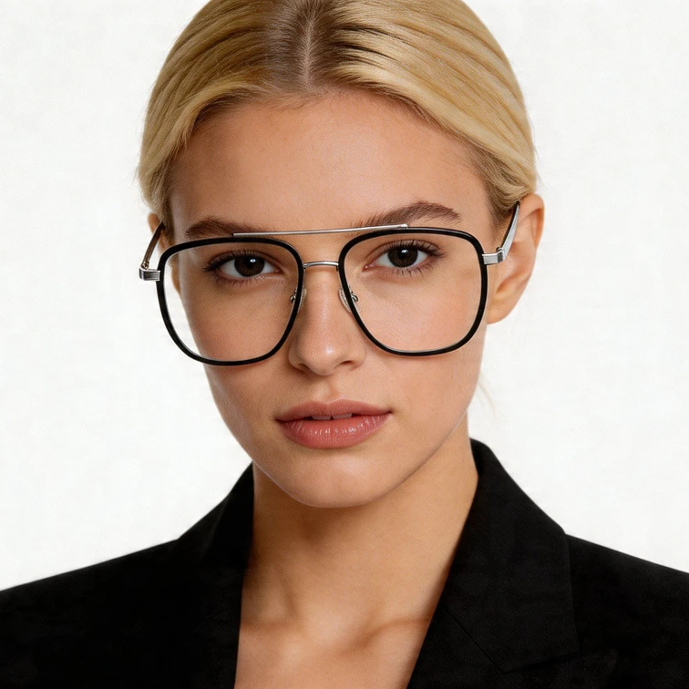 Aviator Silver Metal Glasses #BS0406-0067