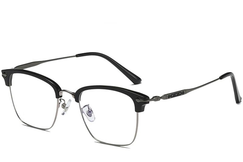 Semi-rimless Grey Titanium Glasses #BS0406-0069