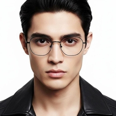 Gafas ovaladas de metal negro #BS0406-0074