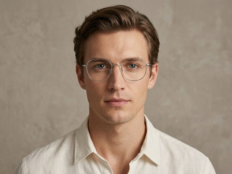 Oval Silver Metal Glasses #BS0406-0075