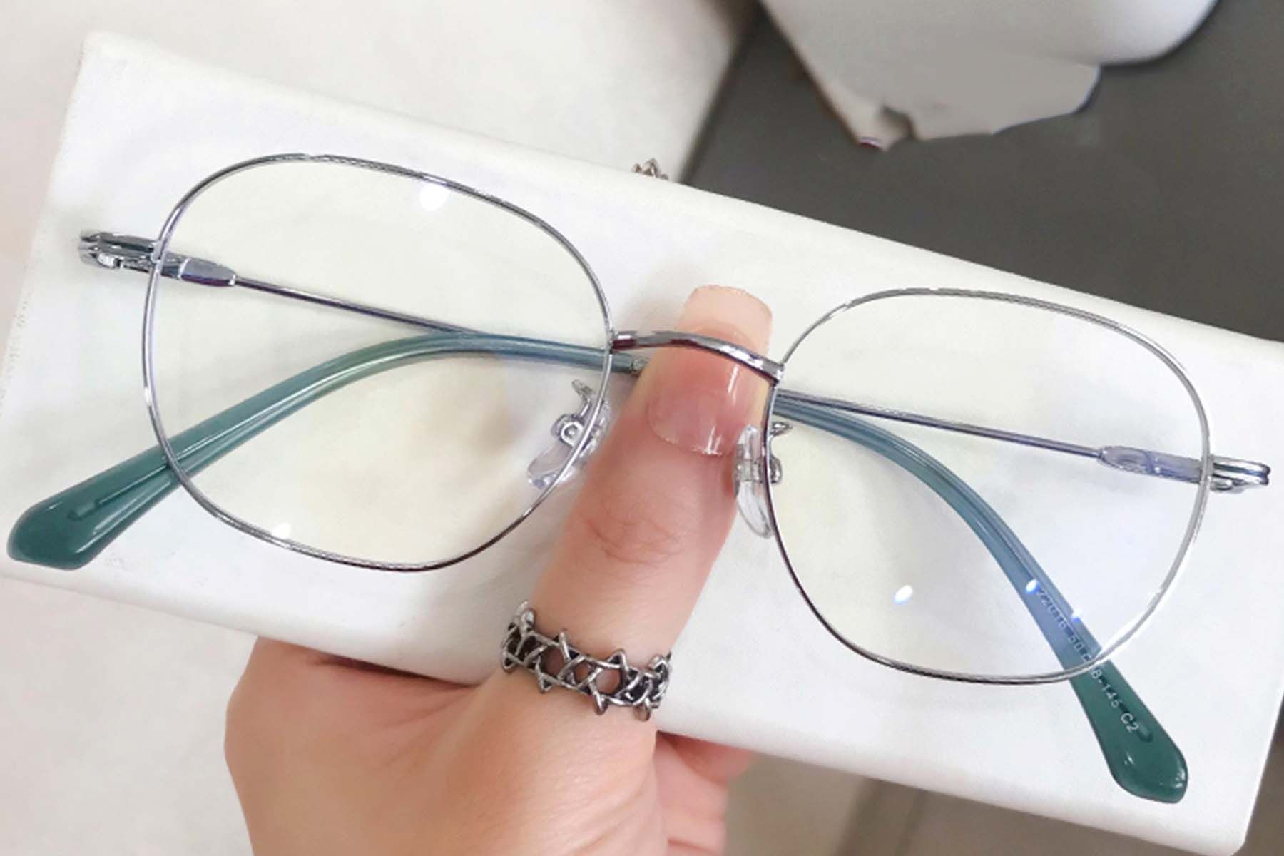 Oval Silver Metal Glasses #BS0406-0075