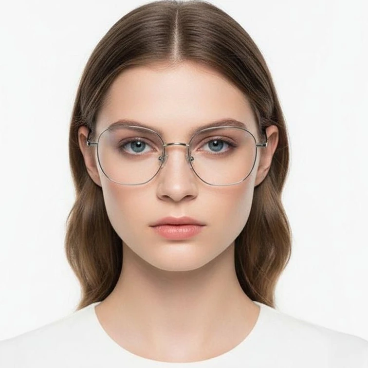 Lunettes ovales en métal argenté #BS0406-0075