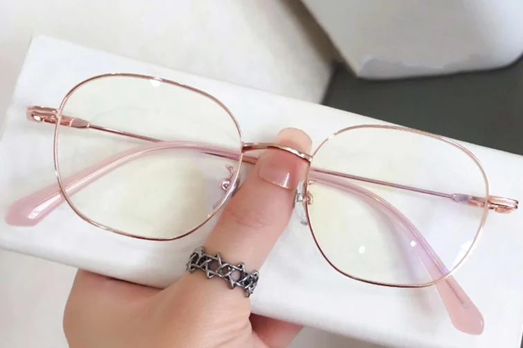 Gafas ovaladas de metal dorado #BS0406-0076