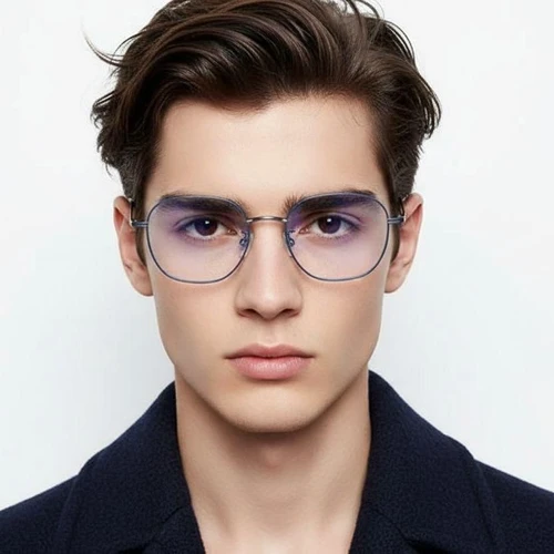 Ovale blauwe metalen bril #BS0406-0078