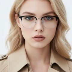 Semi-rimless Silver TR90 Glasses #BS0406-0079