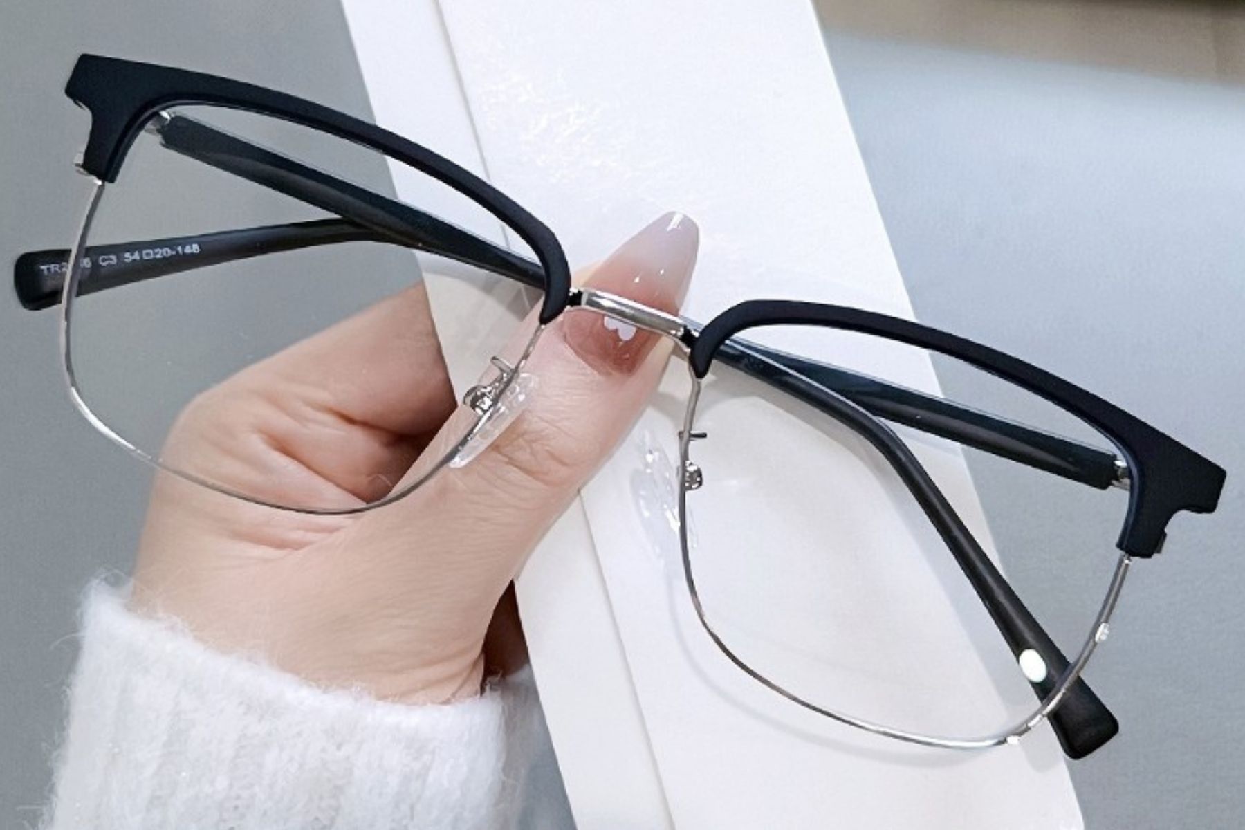 Semi-rimless Black TR90 Glasses #BS0406-0081