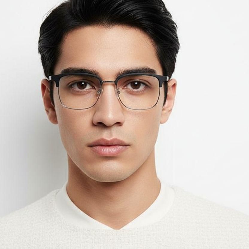 Gafas TR90 negras semi al aire #BS0406-0081