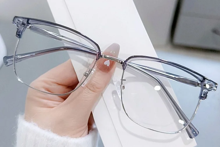 Occhiali semi-senza montatura in TR90 grigio #BS0406-0082