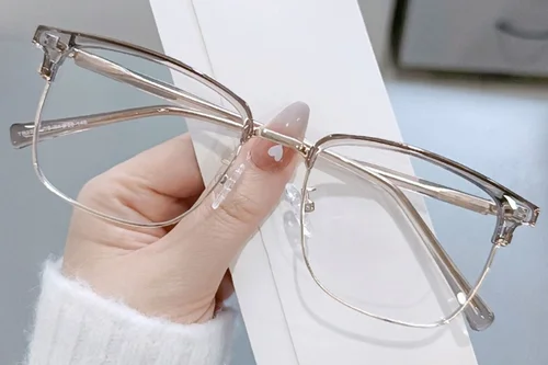 Lunettes TR90 marron semi-cerclées #BS0406-0083