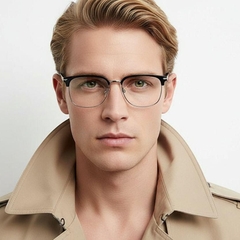 Gafas TR90 negras semi al aire #BS0406-0084