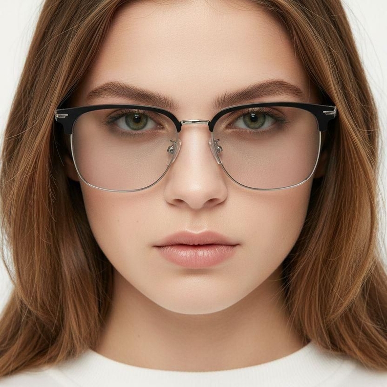 Gafas TR90 negras semi al aire #BS0406-0086