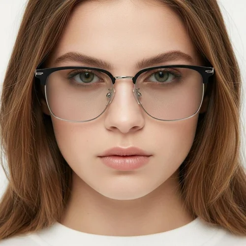 Lunettes TR90 noires semi-cerclées #BS0406-0086
