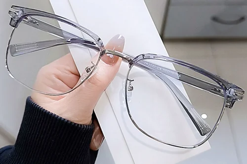 Lunettes TR90 grises semi-cerclées #BS0406-0087