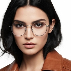 Gafas geométricas de metal plateado #BS0406-0093