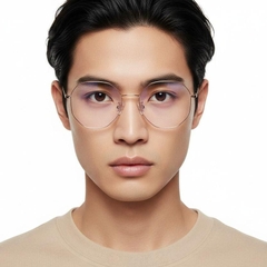 Gafas geométricas de metal rosa #BS0406-0097