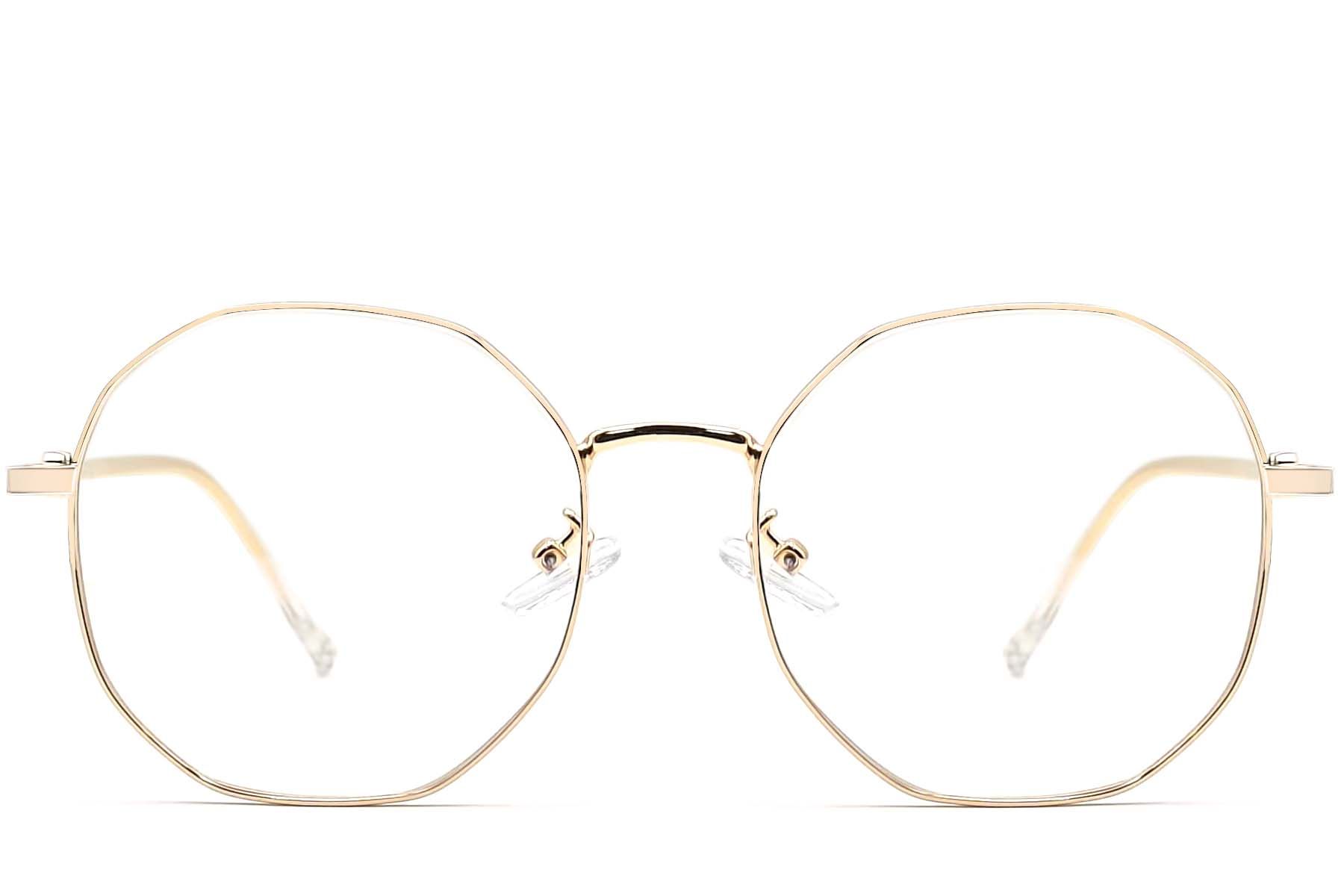 Gafas geométricas de metal dorado #BS0406-0101