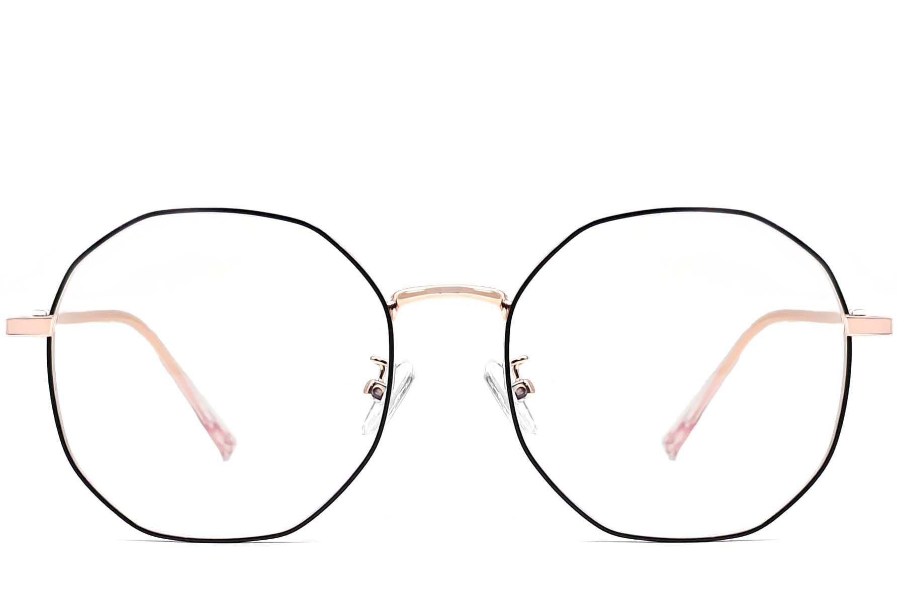 Gafas geométricas de metal negro #BS0406-0104