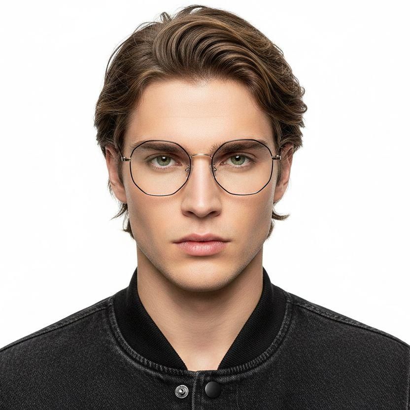 Geometric Black Metal Glasses #BS0406-0104