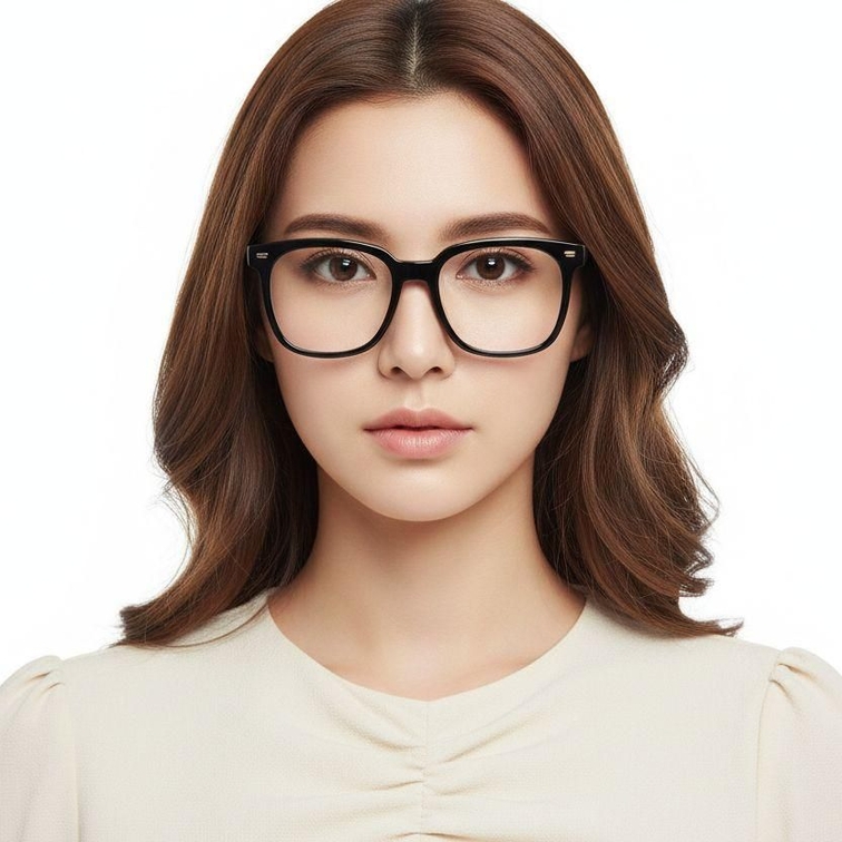 Lunettes rectangulaires noires TR90 #BS0406-0110