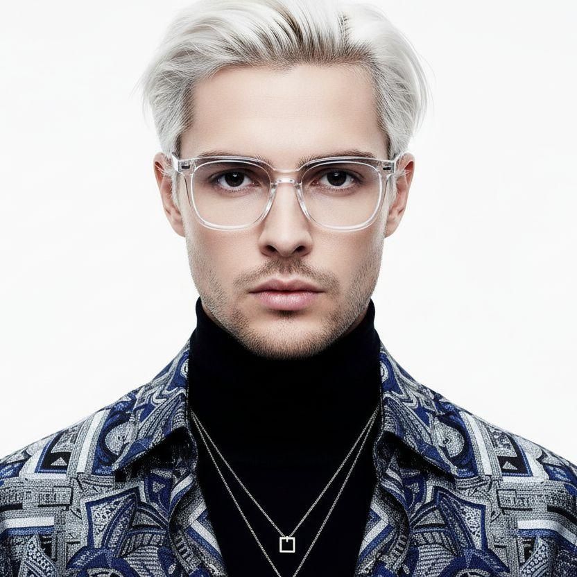 Gafas rectangulares transparentes TR90 #BS0406-0111